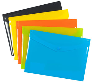 Pack 5 A6 50% Recycled Colour Press Stud Wallets